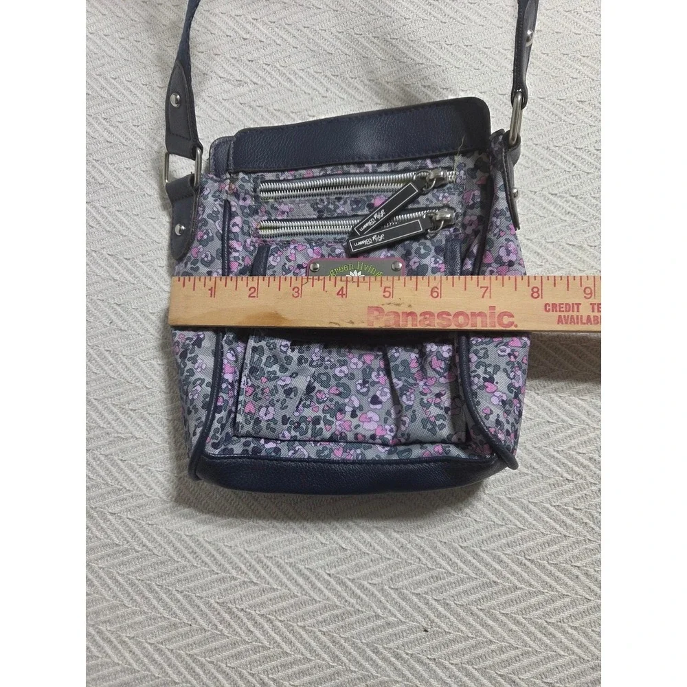 Lily Bloom Green Living Crossbody Bag Purple Floral Leopard Recycled Polyester